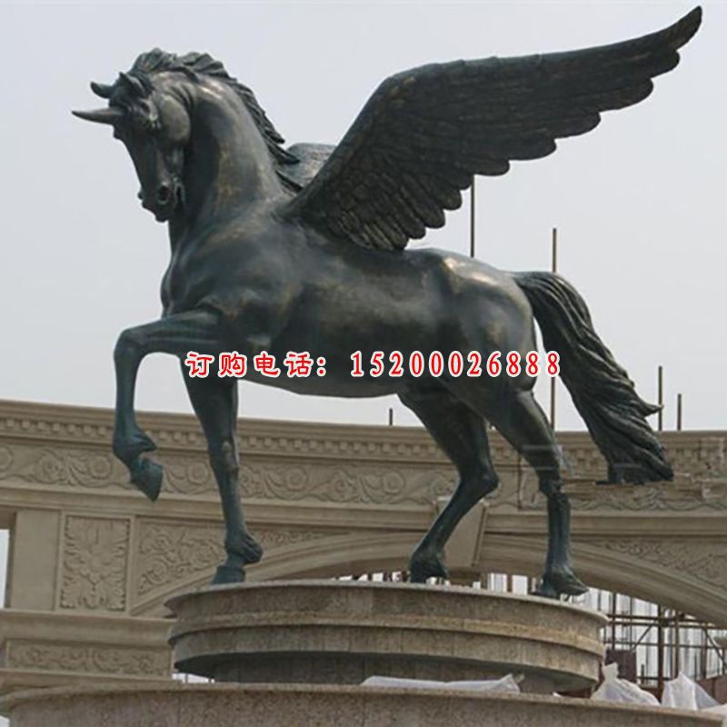 铜雕飞马，广场景观铜雕