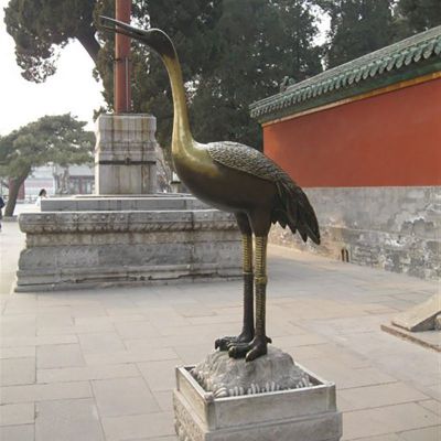 仙鹤铜雕，铸铜仙鹤雕塑