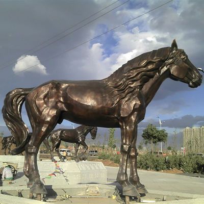 铜雕马，广场铜马动物雕塑 (1)
