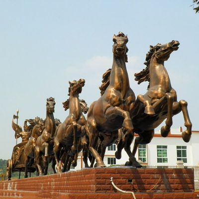 阿波罗战车铜雕，广场景观雕塑 (3)