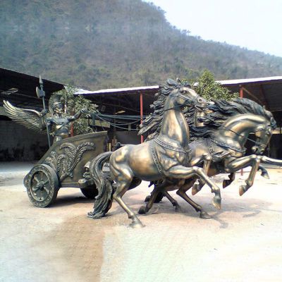 阿波罗战车铜雕，广场景观铜雕