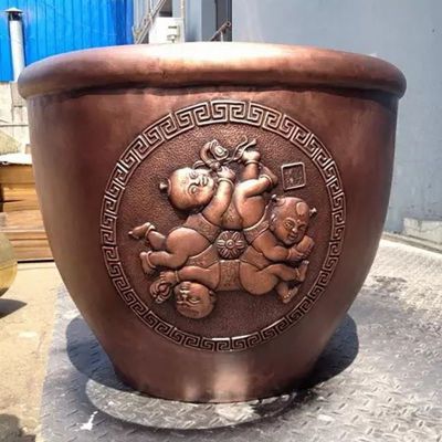 铜水缸，铜缸雕塑