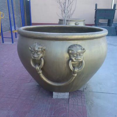 铸铜水缸雕塑 (2)