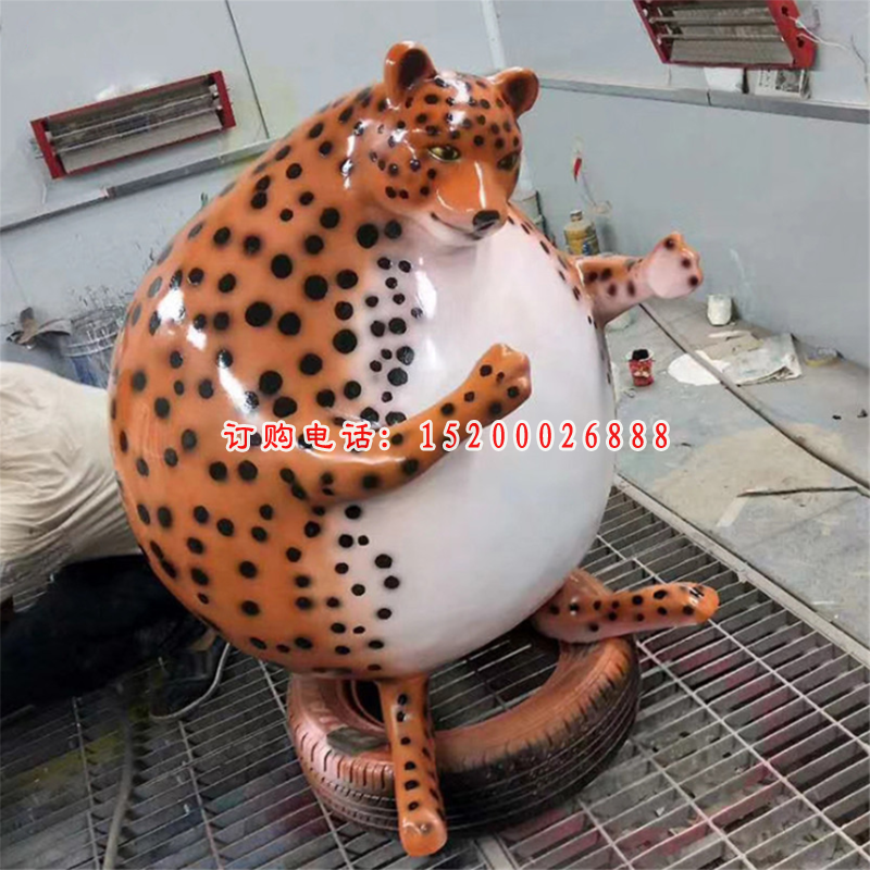 玻璃钢豹子雕塑 (1)