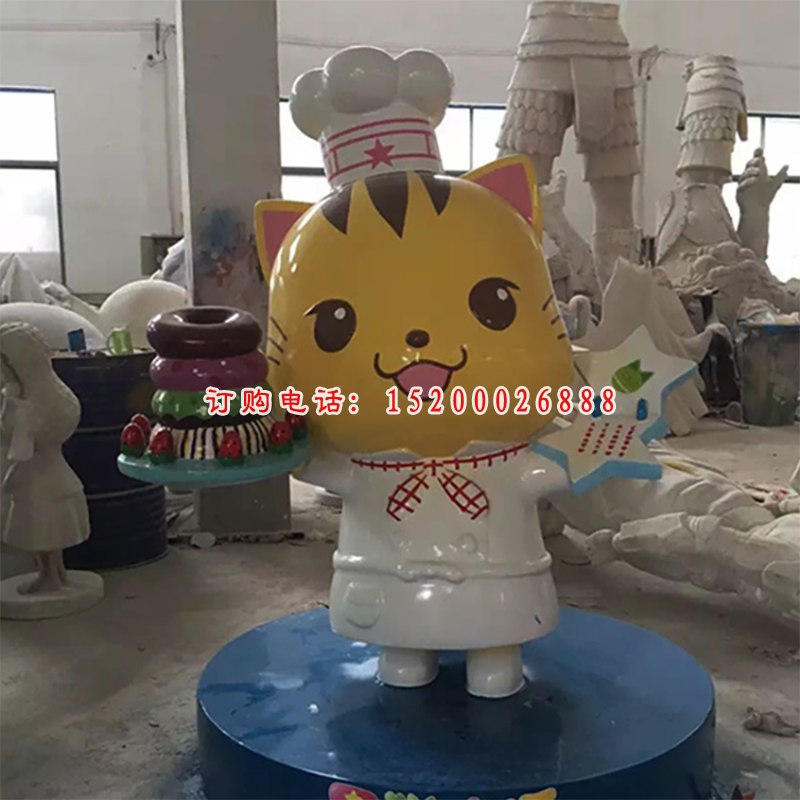玻璃钢猫雕塑 (2)