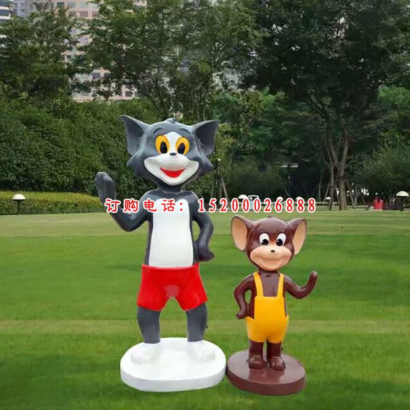 玻璃钢猫和老鼠雕塑 (2)