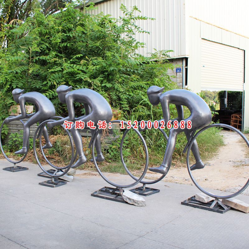 玻璃钢自行车雕塑 (3)