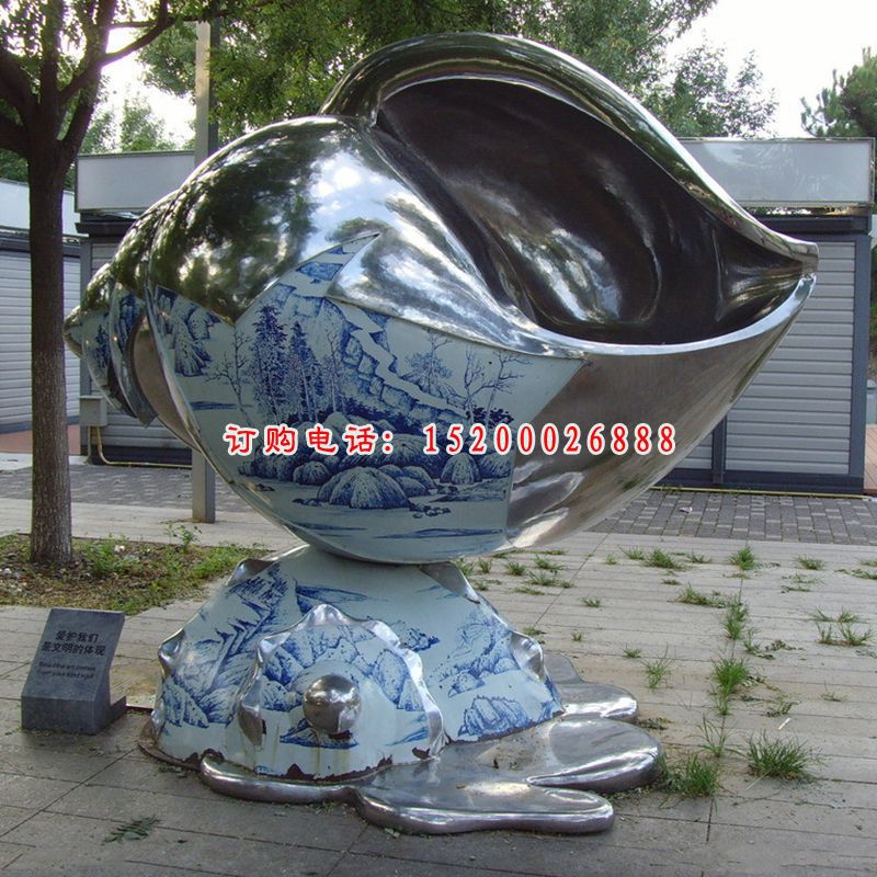 不锈钢海螺雕塑 (1)