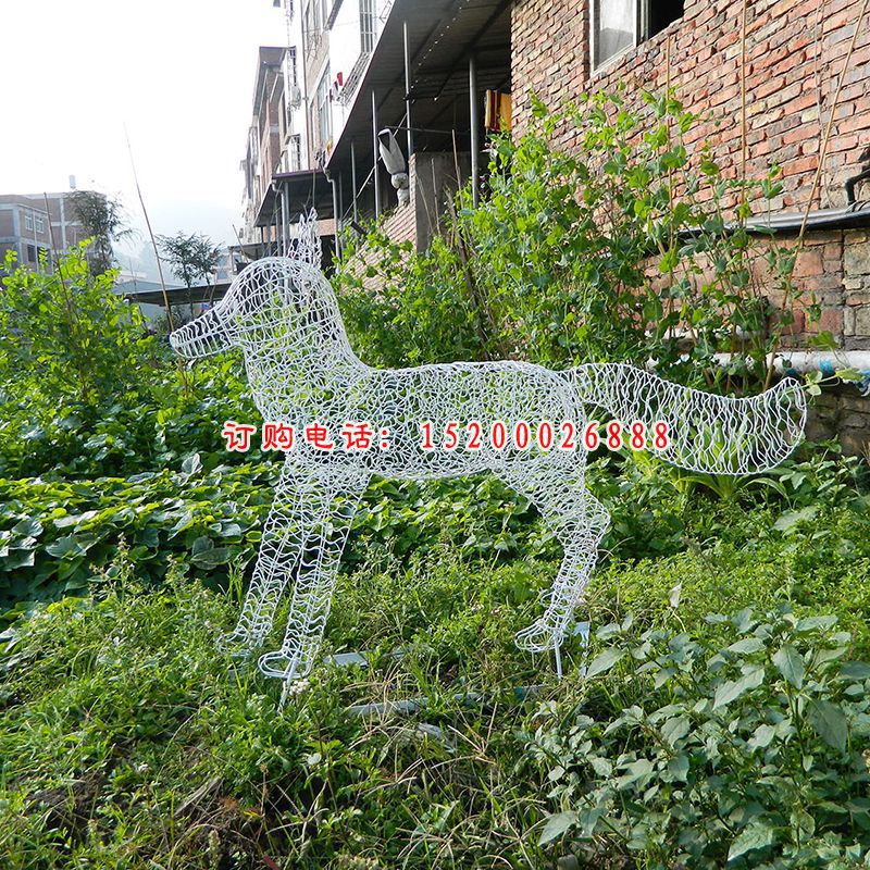 不锈钢狼雕塑 (2)