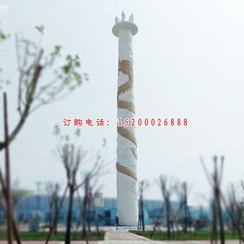 不锈钢龙柱雕塑 (3)