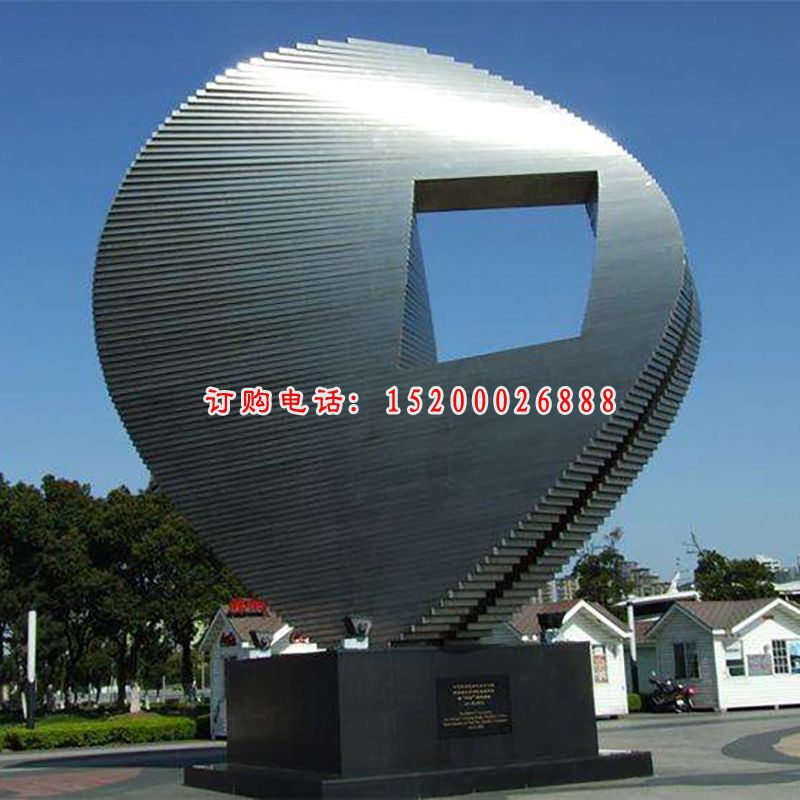 不锈钢企业标志雕塑 (3)