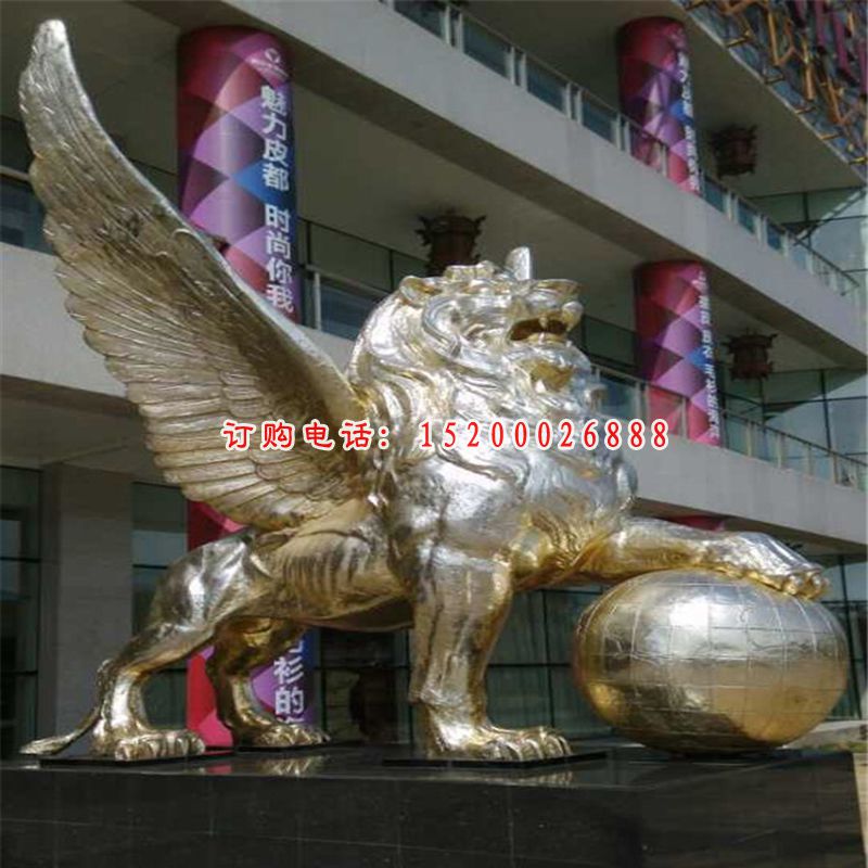 不锈钢狮子雕塑 (1)
