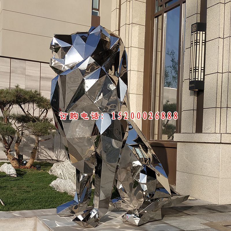 不锈钢狮子雕塑 (3)