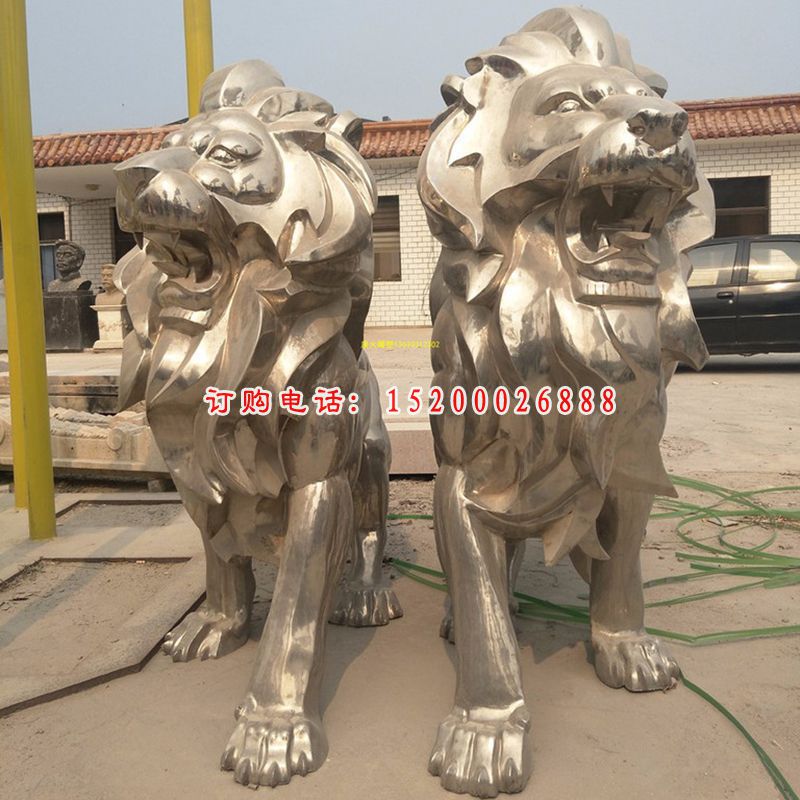 不锈钢狮子雕塑 (4)