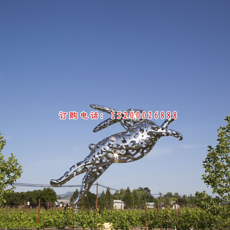 不锈钢兔子雕塑 (3)