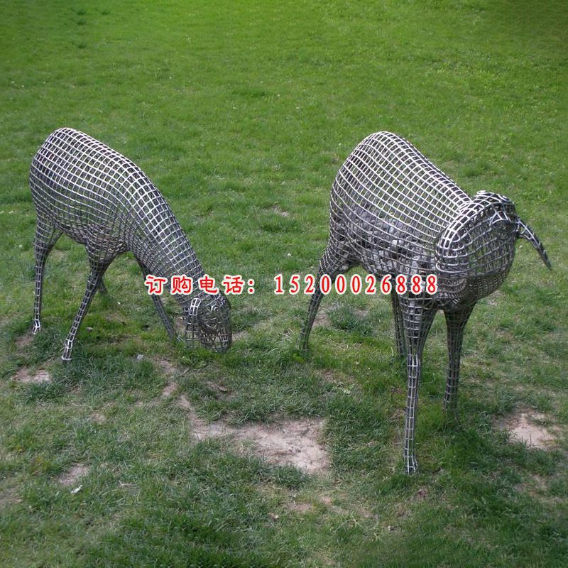 不锈钢羊雕塑 (3)