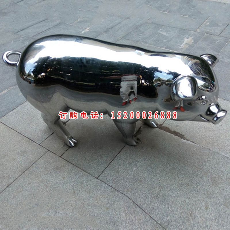 不锈钢猪雕塑 (1)