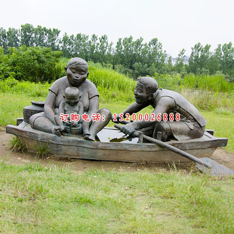 划船铜雕 (3)