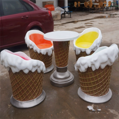 玻璃钢冰淇淋座椅雕塑 (1)