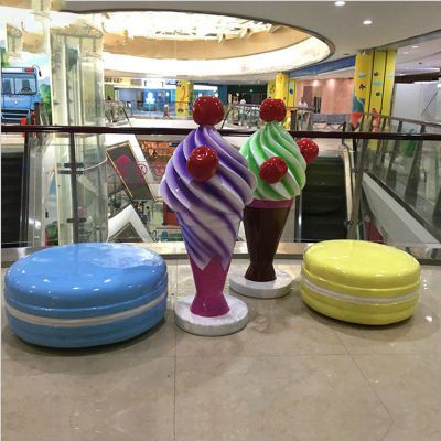 玻璃钢冰淇淋座椅雕塑 (2)