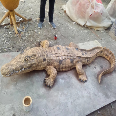 玻璃钢鳄鱼雕塑 (2)