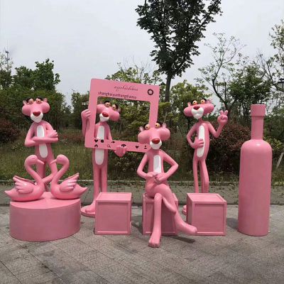 玻璃钢粉红豹雕塑 (5)