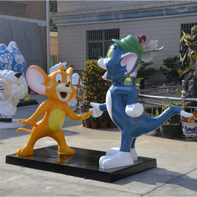 玻璃钢猫和老鼠雕塑 (1)