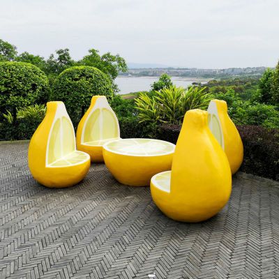 玻璃钢柠檬雕塑 (1)
