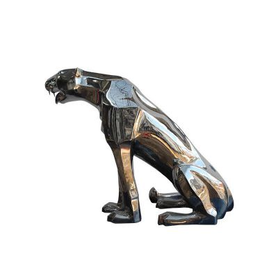 不锈钢豹子雕塑 (3)