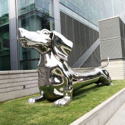不锈钢狗雕塑 (2)