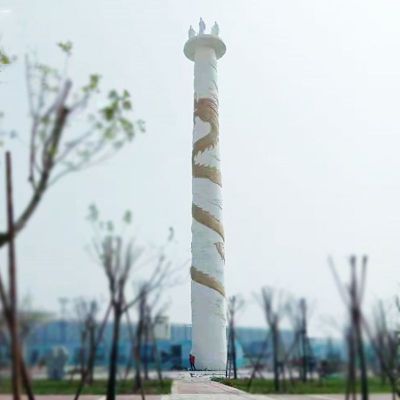 不锈钢龙柱雕塑 (3)