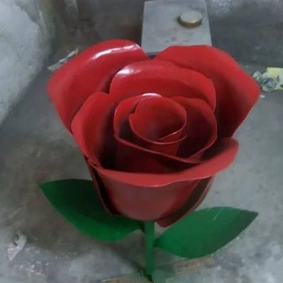 不锈钢玫瑰花雕塑 (3)