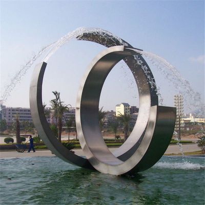不锈钢喷泉雕塑 (2)