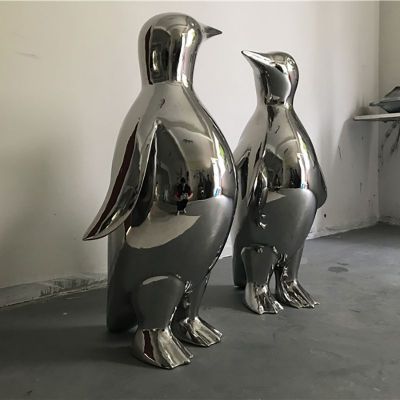 不锈钢企鹅雕塑 (3)