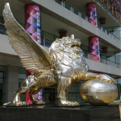 不锈钢狮子雕塑 (1)