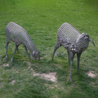 不锈钢羊雕塑 (3)