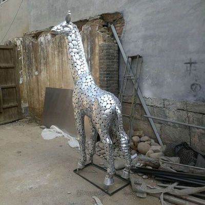 不锈钢长颈鹿雕塑 (3)