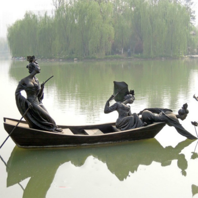 划船铜雕 (2)