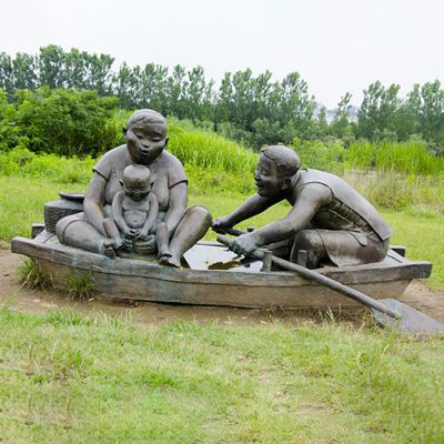 划船铜雕 (3)