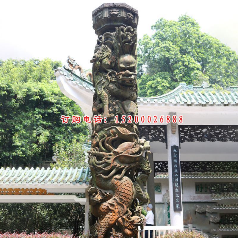 铜雕龙柱 (3)