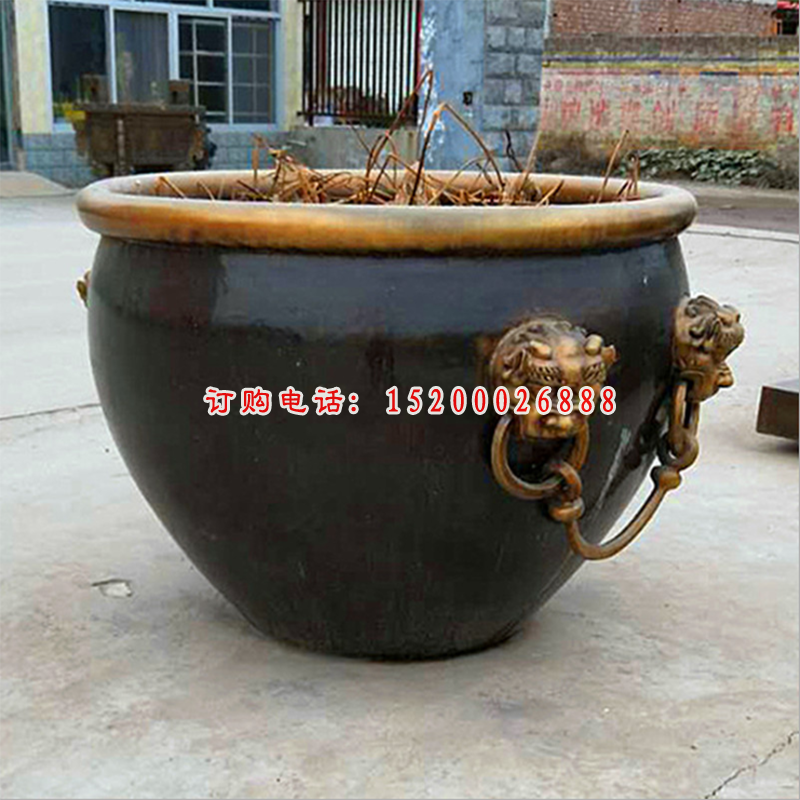 铜雕水缸 (2)