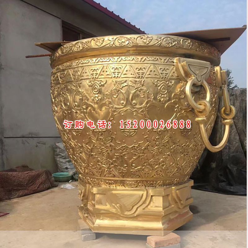 铜雕水缸 (2)
