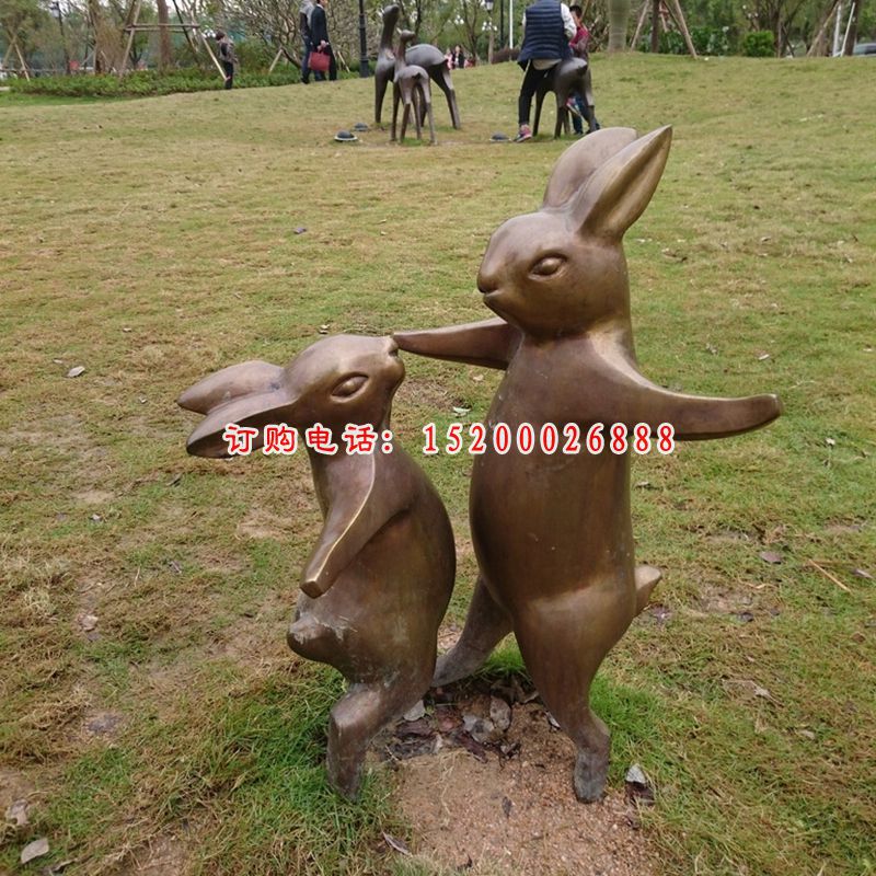 兔子铜雕 (3)