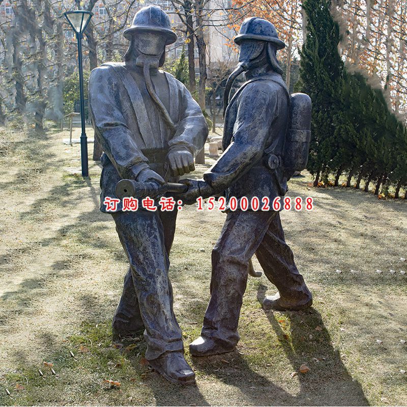 消防人物铜雕 (1)