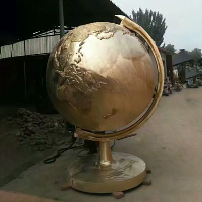 地球仪铜雕 (2)