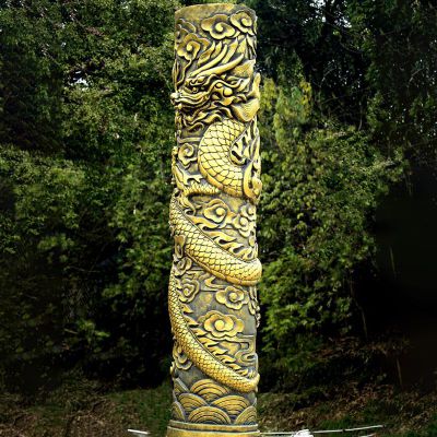 铜雕龙柱 (2)