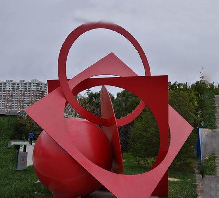 大型创意红色组合造型学校雕塑，不锈钢景观雕塑 (2) - 副本