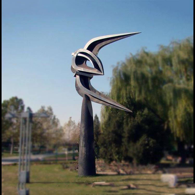 抽象仿真小燕子广场景观雕塑，不锈钢动物雕塑