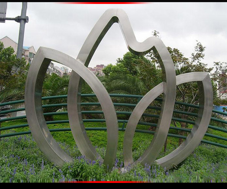 不锈钢树叶雕塑 广场景观雕塑 (1)