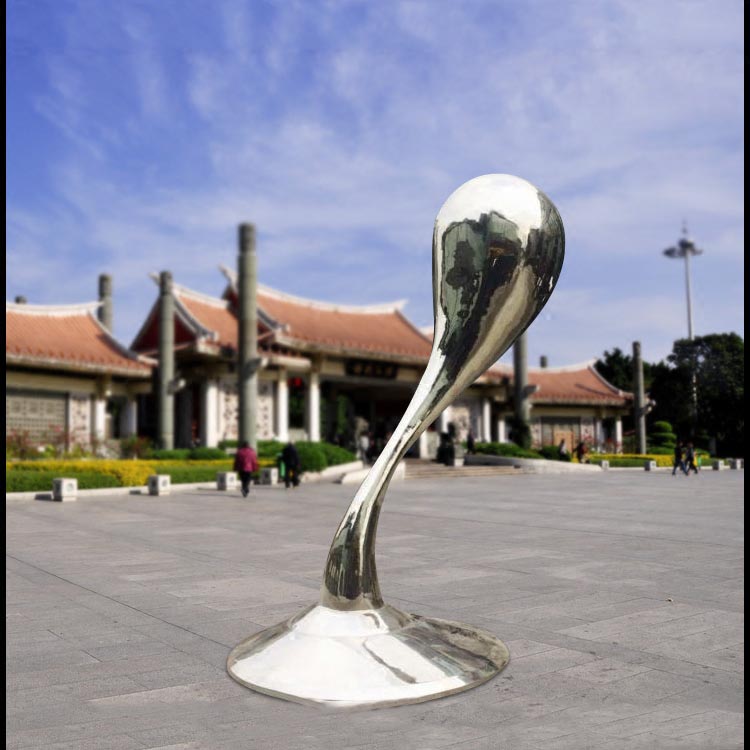 抽象创意水滴广场景观雕塑，不锈钢雕塑